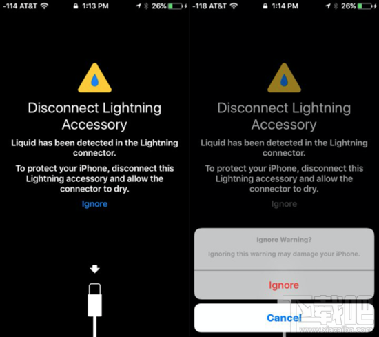 ios10可检测lightning接口内是否有液体苹果会有防水功能