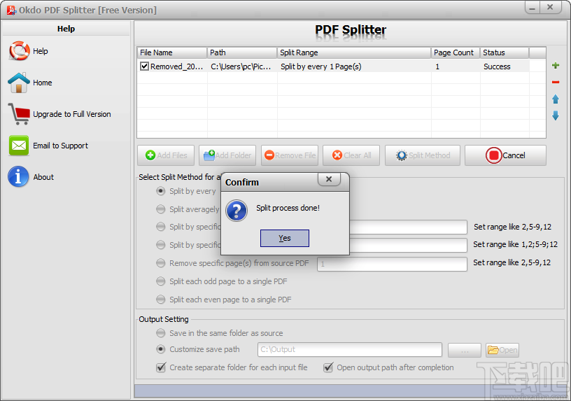 Okdo pdf Splitter(PDF分割工具)