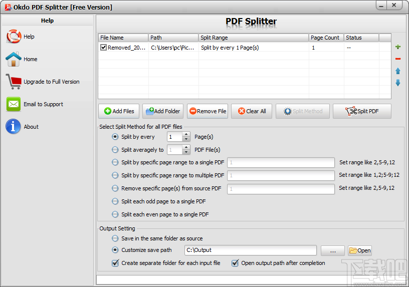 Okdo pdf Splitter(PDF分割工具)