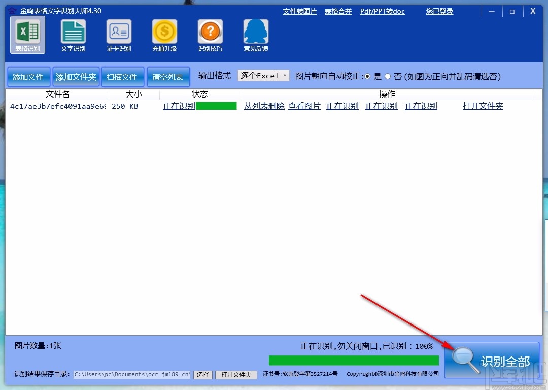 金鸣表格文字识别大师