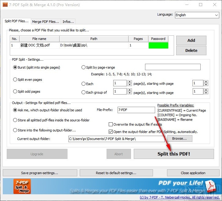 7-PDF Split & Merge(PDF分割合并工具)