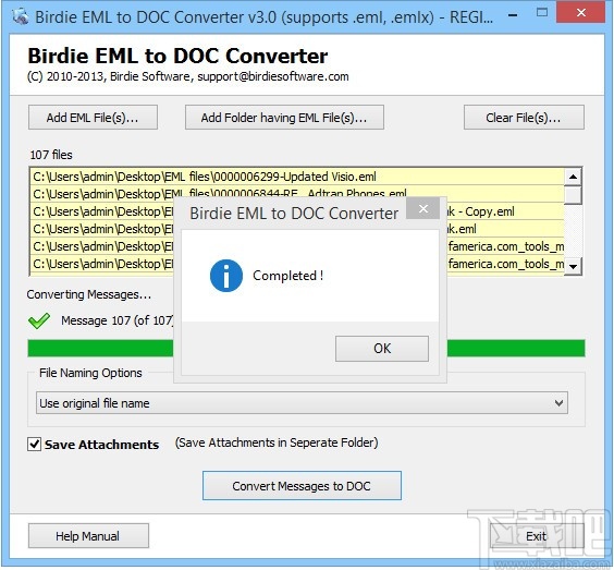 Birdie EML to DOC Converter(邮件转换器)