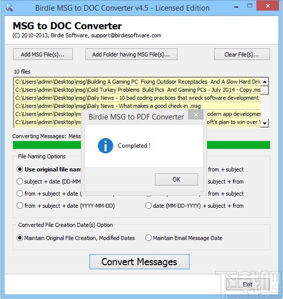 Birdie MSG to DOC Converter(MSG转DOC转换器)