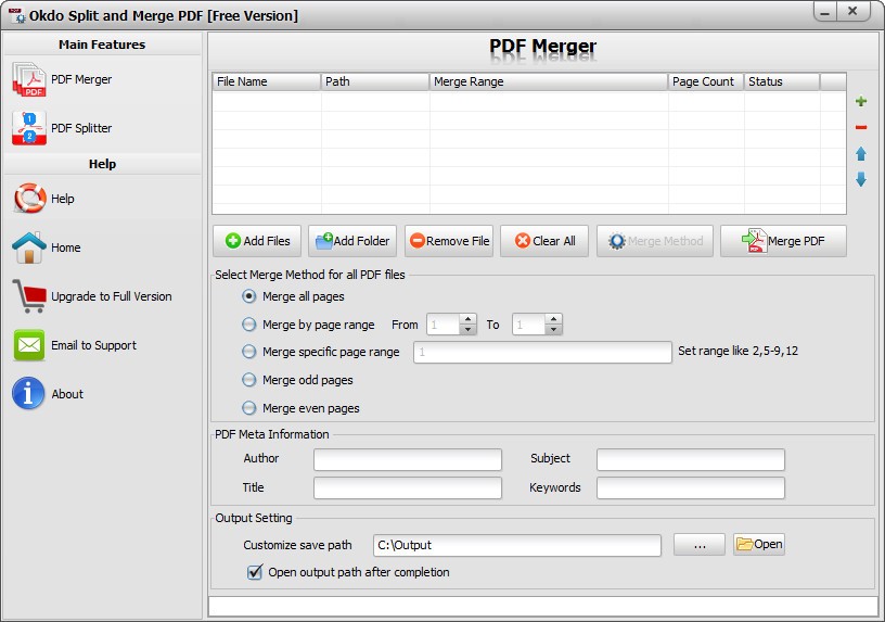 Okdo Split and Merge PDF下载-PDF拆分合并工具 v2.6