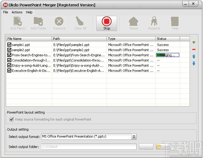 Okdo PowerPoint Merger(PPT文件合并工具)