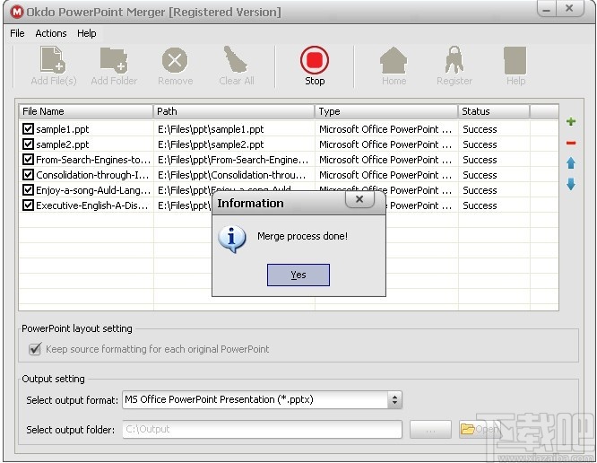 Okdo PowerPoint Merger(PPT文件合并工具)