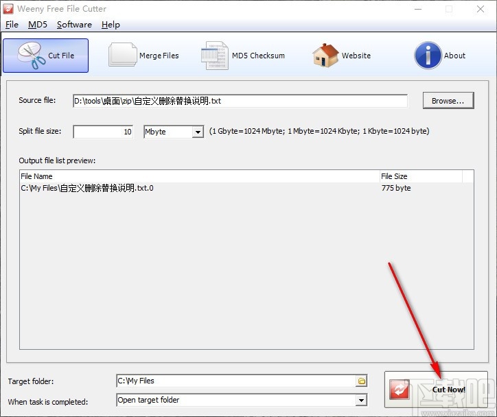 Weeny Free File Cutter(文件切割工具)