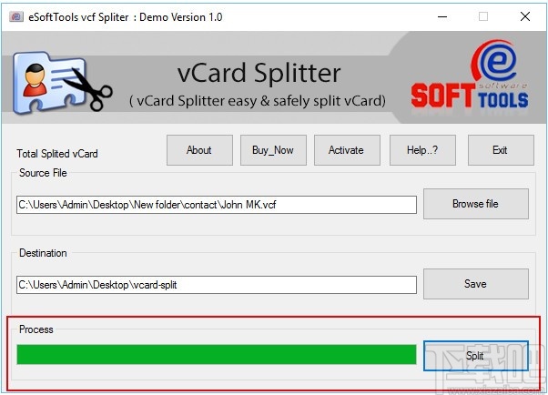 eSoftTools vCard Splitter(vCard分割器)