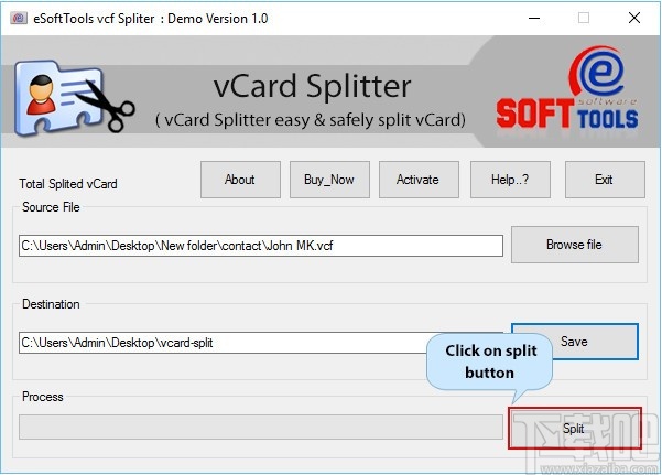 eSoftTools vCard Splitter(vCard分割器)