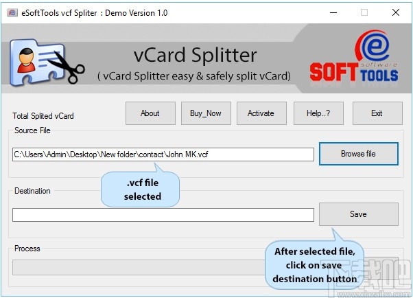 eSoftTools vCard Splitter(vCard分割器)