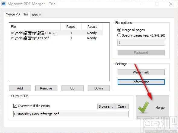 Mgosoft PDF Merger(PDF合并工具)