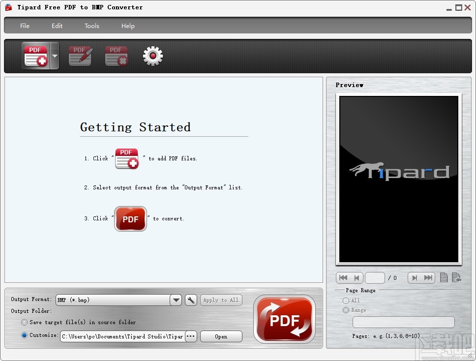 Tipard Free PDF to BMP Converter(PDF转BMP工具)