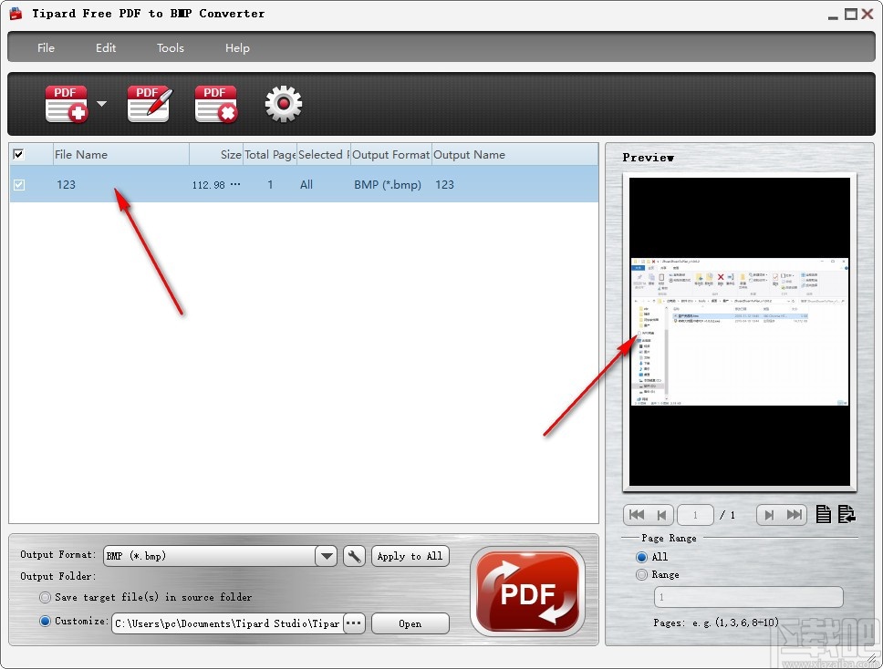 Tipard Free PDF to BMP Converter(PDF转BMP工具)