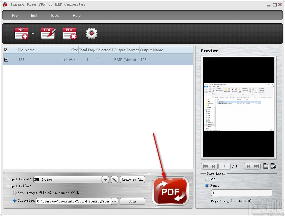 Tipard Free PDF to BMP Converter(PDF转BMP工具)