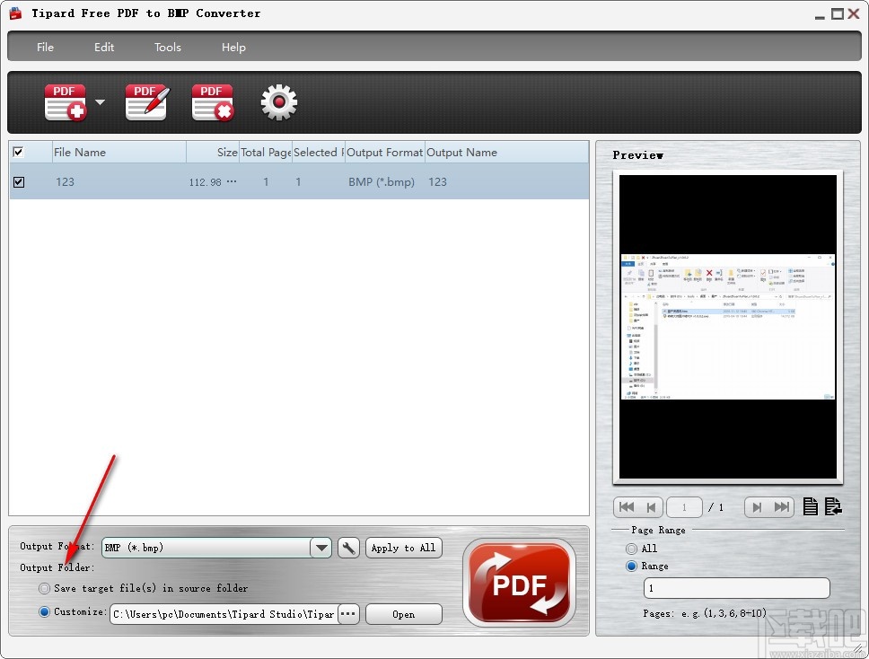 Tipard Free PDF to BMP Converter(PDF转BMP工具)