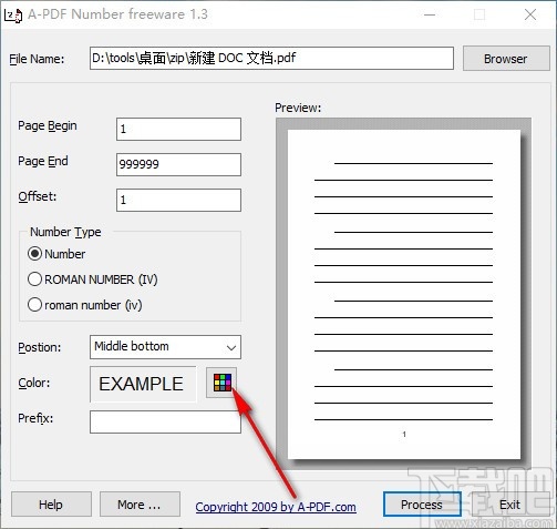 PDF添加页码工具(A-PDF Number)