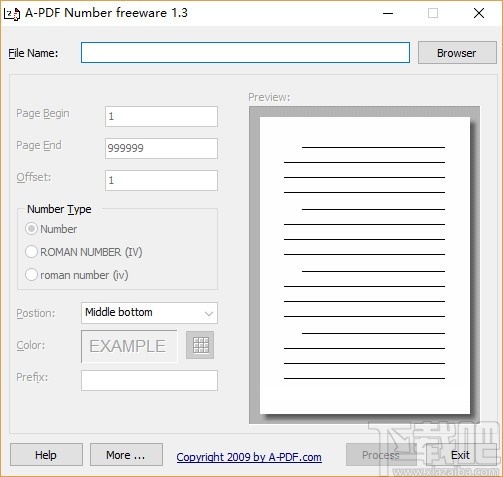 PDF添加页码工具(A-PDF Number)