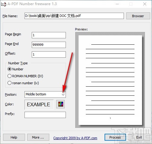 PDF添加页码工具(A-PDF Number)