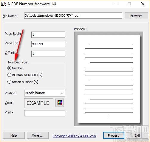 PDF添加页码工具(A-PDF Number)