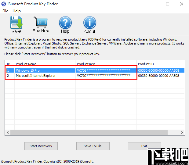 iSumsoft Product Key Finder(密钥恢复工具)
