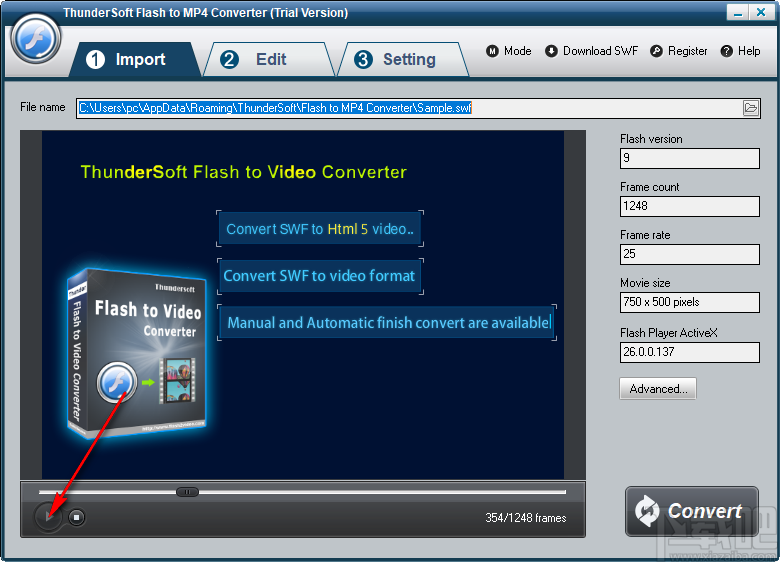 ThunderSoft Flash to MP4 Converter(swf转MP4转换器)