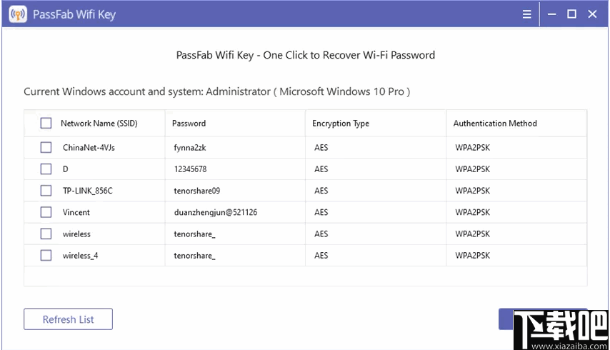 PassFab Wifi Key(一键恢复无线密码)