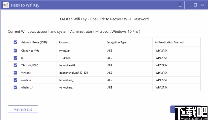 PassFab Wifi Key(一键恢复无线密码)