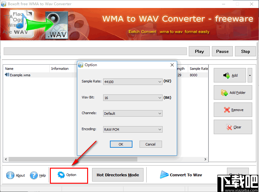 Boxoft WMA to Wav converter(WMA转WAV工具)