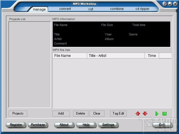 mp3 workshop是一个mp3,wav转文件工具,具备mp3文件的片段节录功能