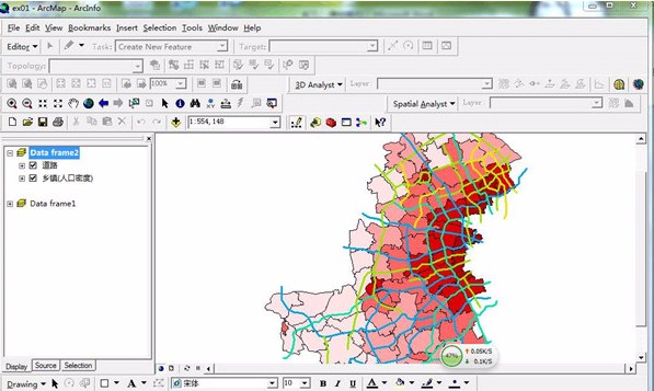 arcgis调整图层顺序的方法