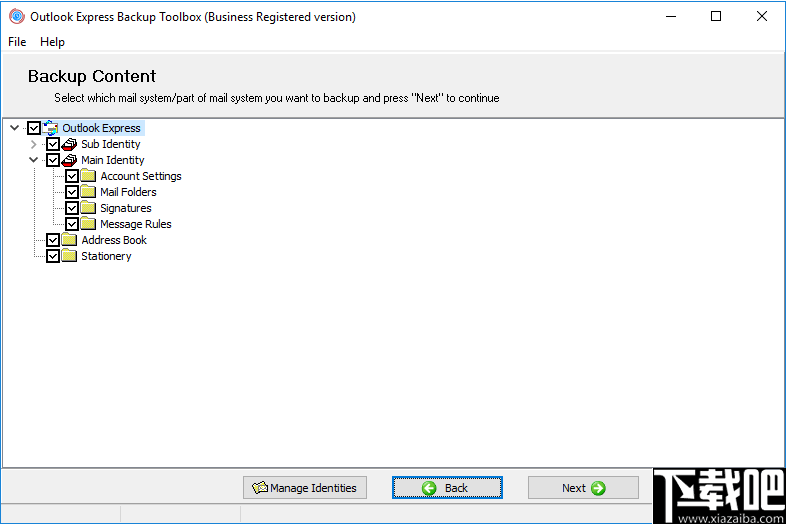 Outlook Express Backup Toolbox(邮件备份还原软件)