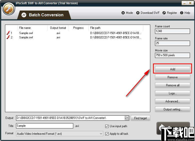 iPixSoft SWF to AVI Converter(SWF到AVI转换器)