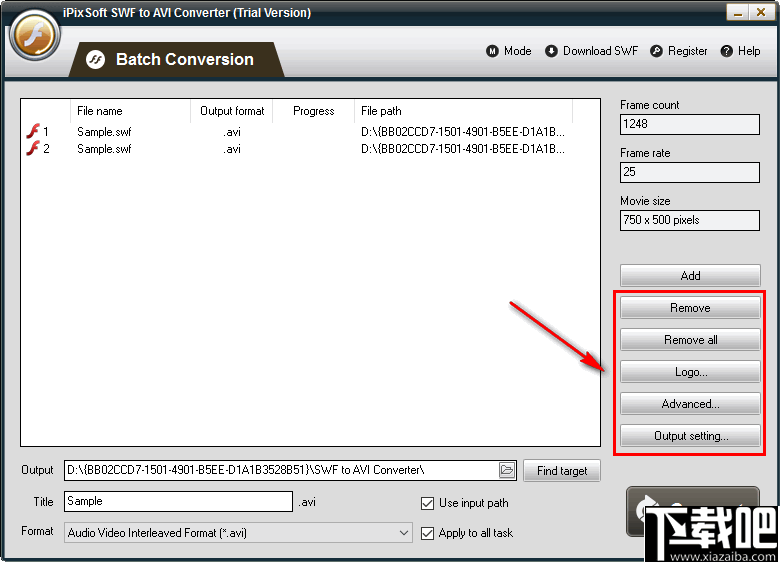 iPixSoft SWF to AVI Converter(SWF到AVI转换器)