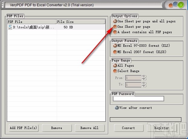 VeryPDF PDF to Excel Converter(PDF转Excel转换器)