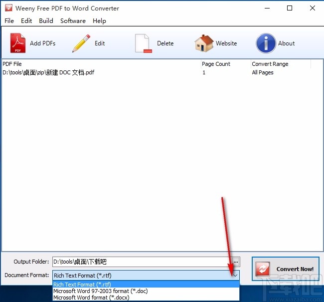 Weeny Free PDF to Word Converter(PDF转Word转换器)
