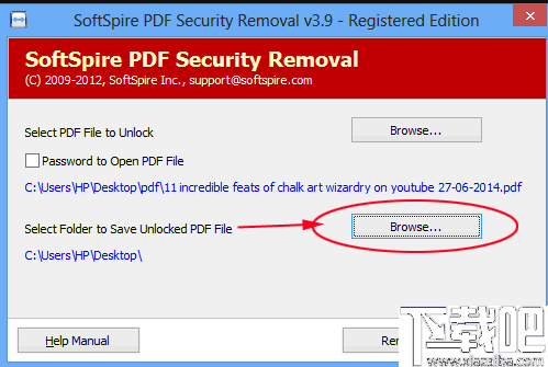 SoftSpire PDF Security Removal(PDF密码删除工具)