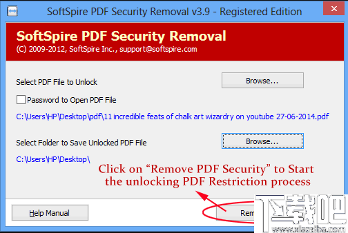 SoftSpire PDF Security Removal(PDF密码删除工具)