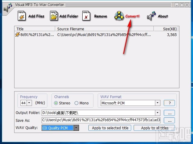 Visual MP3 To WAV Converter(MP3转WAV工具)