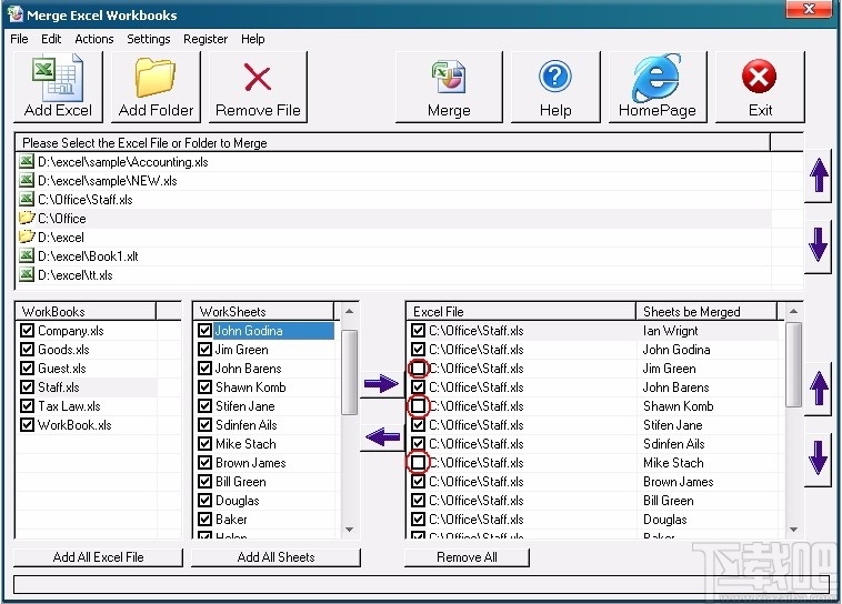 Merge Excel Workbooks(Excel合并软件)