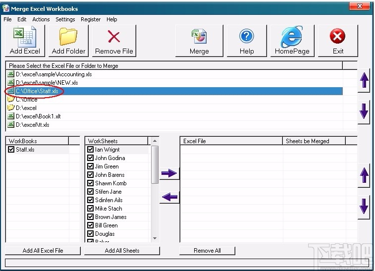 Merge Excel Workbooks(Excel合并软件)