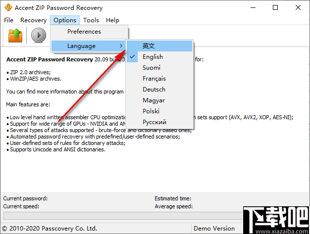 Accent ZIP Password Recovery(ZIP密码恢复软件)