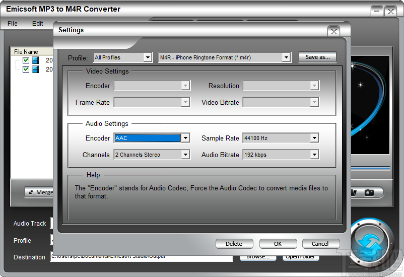 Emicsoft MP3 to M4R Converter(MP3转M4R转换器)