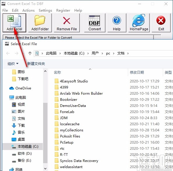 Convert Excel to DBF(excel转dbf工具)