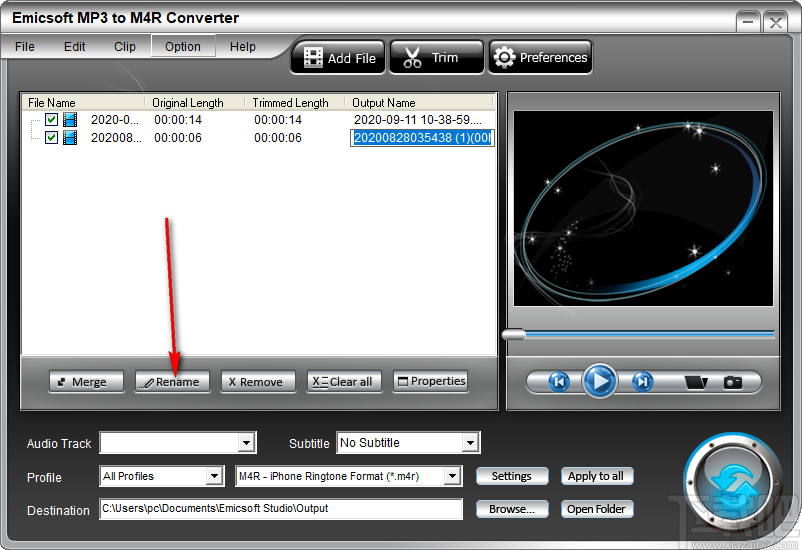 Emicsoft MP3 to M4R Converter(MP3转M4R转换器)