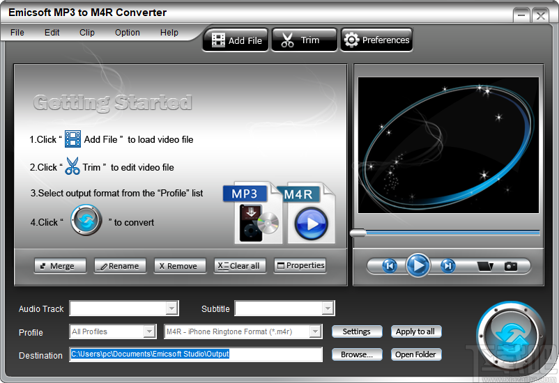 Emicsoft MP3 to M4R Converter(MP3转M4R转换器)