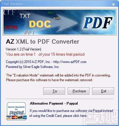 AZ XML to PDF Converter(XML转PDF转换器)