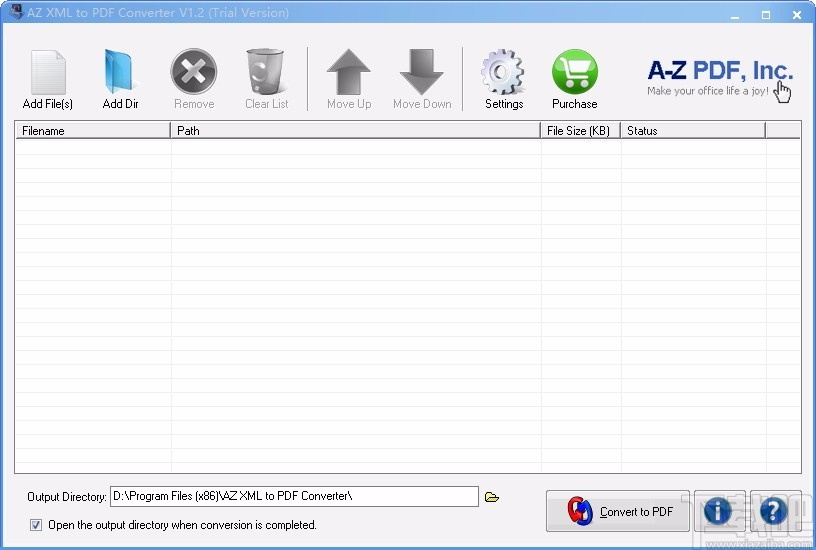 AZ XML to PDF Converter(XML转PDF转换器)