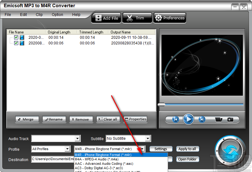 Emicsoft MP3 to M4R Converter(MP3转M4R转换器)