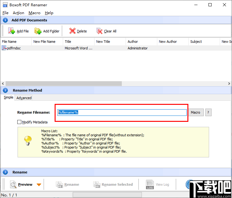 Boxoft pdf Renamer(PDF文件重命名软件)