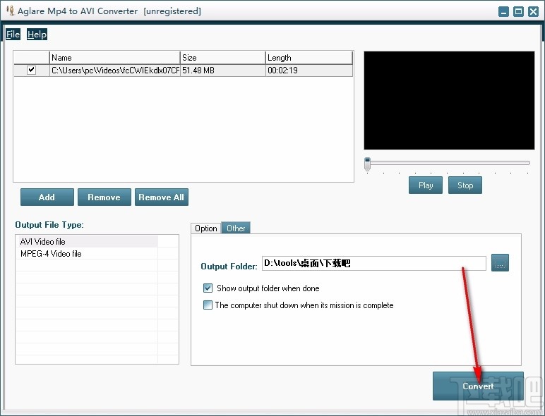 Aglare Mp4 to AVI Converter(mp4转avi转换器)